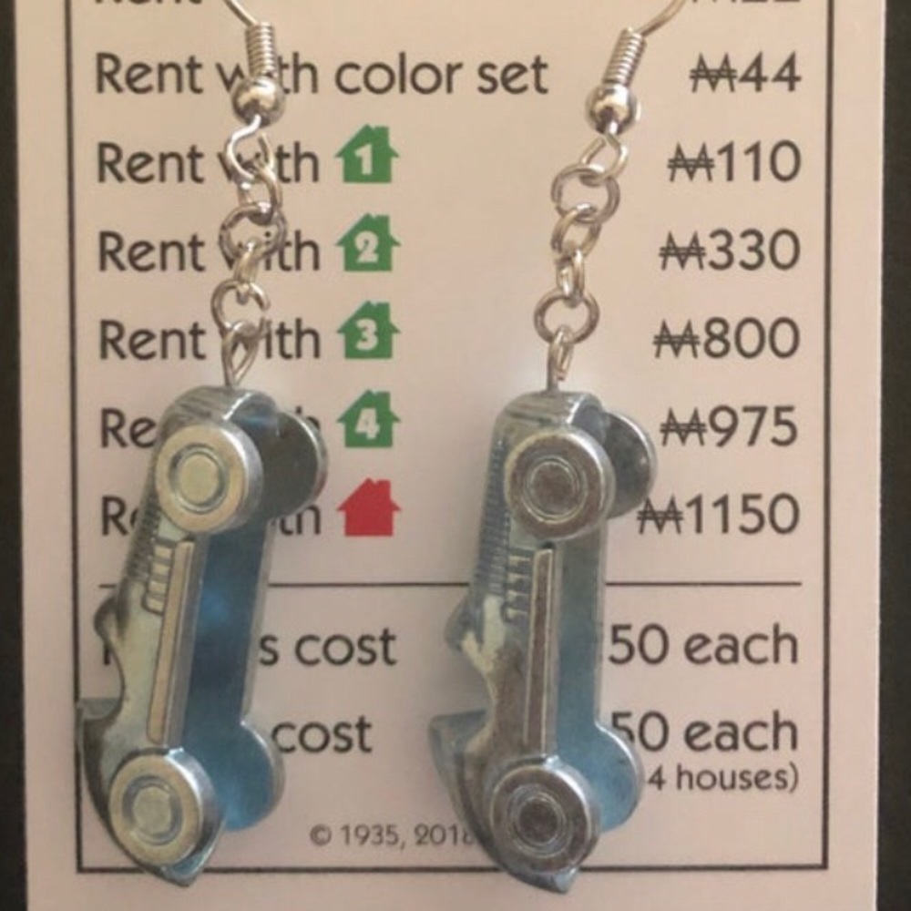 Handmade Monopoly Car Token Earring Set